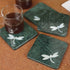 Square Coaster Set in Green Marble & Mother of Pearl (Set of 4)